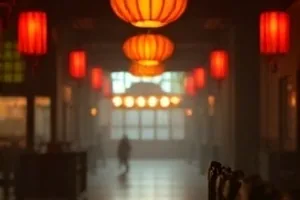 深川镜语剧照，河堤上的长推轨镜头与低矮屋檐